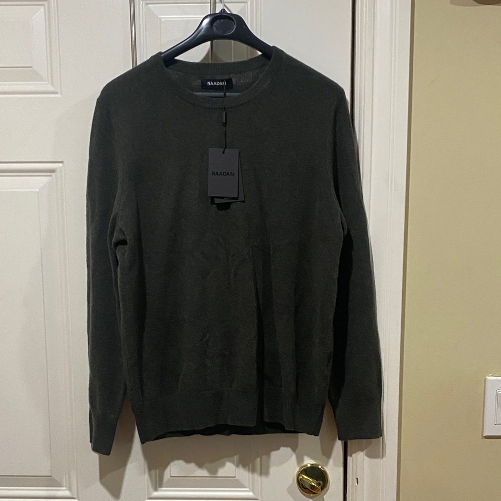 New NAADAM Green 100% Cashmere The Original Crewneck Sweater